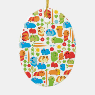 Bright Guinea Pig Patch Ceramic Ornament