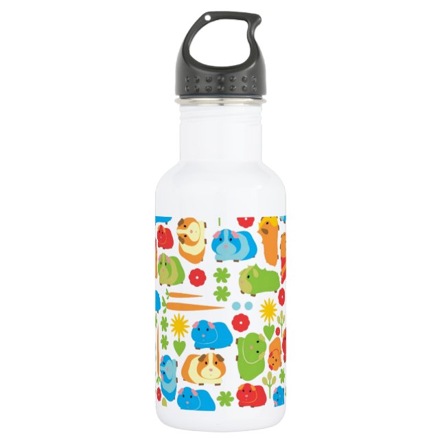Bright Guinea Pig Patch Water Bottle (Front)