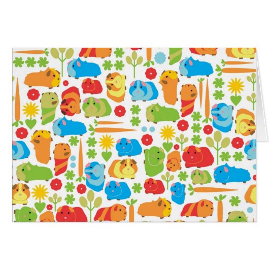 Bright Guinea Pig Vegetable Patch Cards (Front Horizontal)