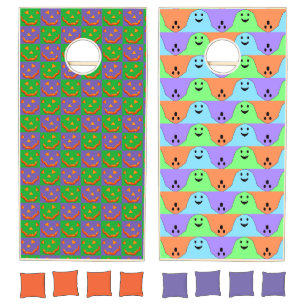 Bright Halloween cornhole set