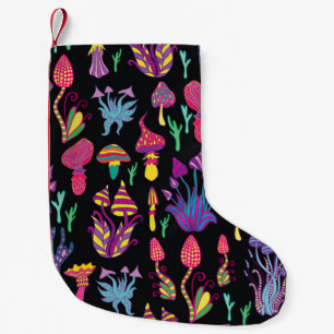 Bright,hallucinogenic,decorative,fantastic mushroo small christmas stocking