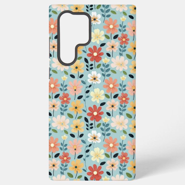 Bright Hand Drawn Wildflower Meadow Samsung Galaxy Case (Back)