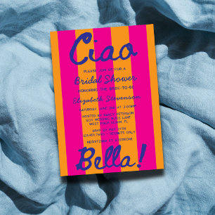 Bright Handwritten Italian Sunset Bridal Shower Invitation