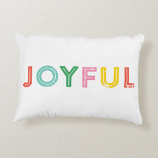 Bright, Happy, and Joyful Holiday Accent Pillow