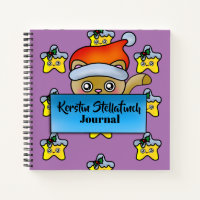 Bright Happy Cat with Golden Star Journal