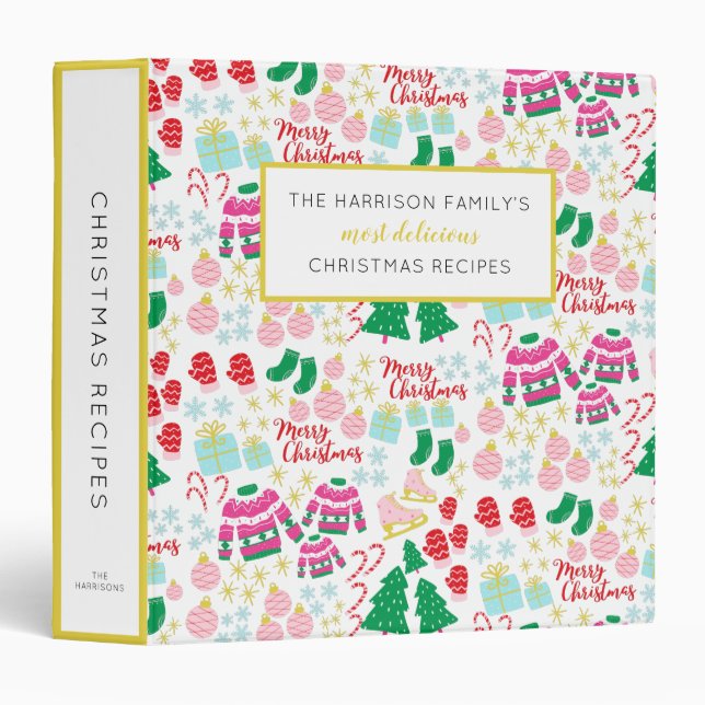 Bright Happy Christmas  3 Ring Binder (Front/Spine)