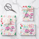 Bright Happy Christmas Pattern  Wrapping Paper Sheets<br><div class="desc">May your Christmas be merry and bright with this colorful happy Christmas pattern.</div>