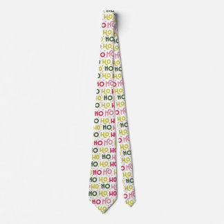Bright Happy Ho Ho Ho Typography Pattern  Neck Tie