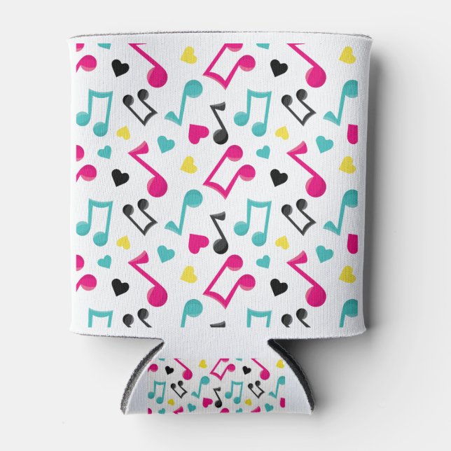 Bright Happy Music Notes Can Cooler (Front)