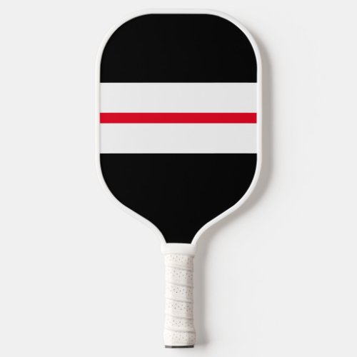 Bright Happy Red White Stripes Black Background Pickleball Paddle