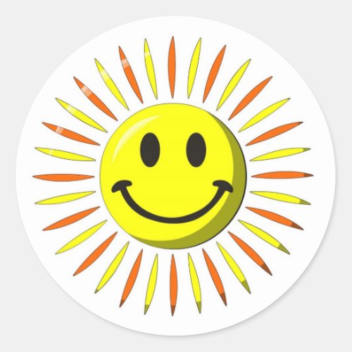 Bright Happy Smile _ Face Classic Round Sticker