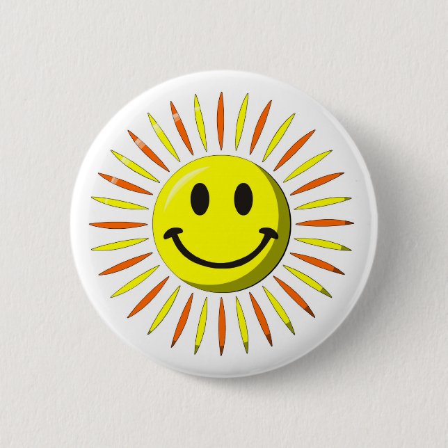 Bright Happy Smile - Face Pinback Button (Front)