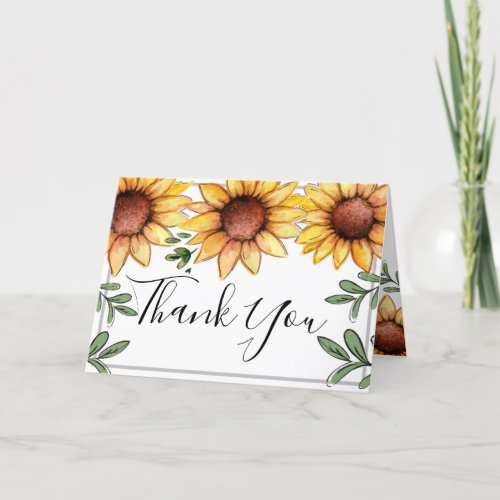 Bright Happy Sunflowers Thank You Card