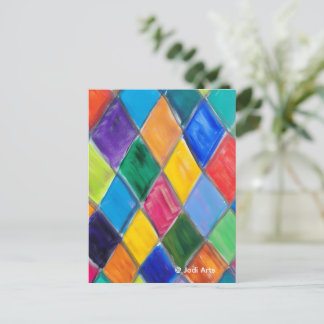 Bright Harlequin Postcard
