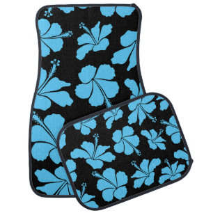 Bright hawaiian seamless pattern with tropical hib car floor mat
