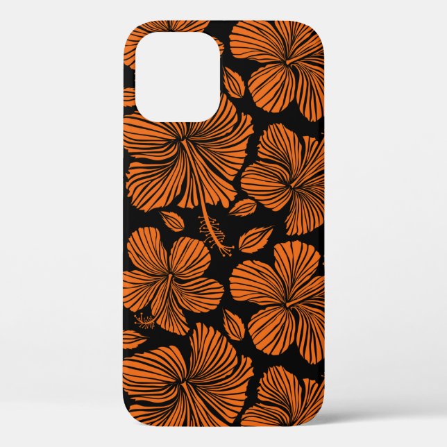 Bright hawaiian seamless pattern with tropical hib Case-Mate iPhone case (Back)