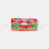 Bright Hawaiian Tropical Flowers on Coral Adult Cloth Face Mask (Front, Folded)