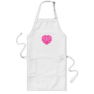 bright heart apron in fuchsia