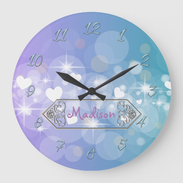 Bright hearts large clock (Front)