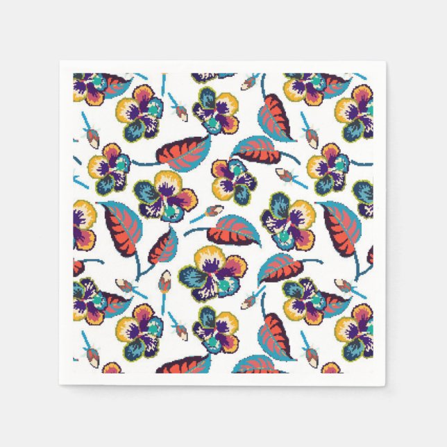 Bright Hibiscus Pattern Napkins (Front)