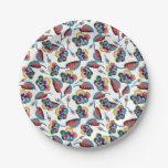 Bright Hibiscus Pattern Paper Plates