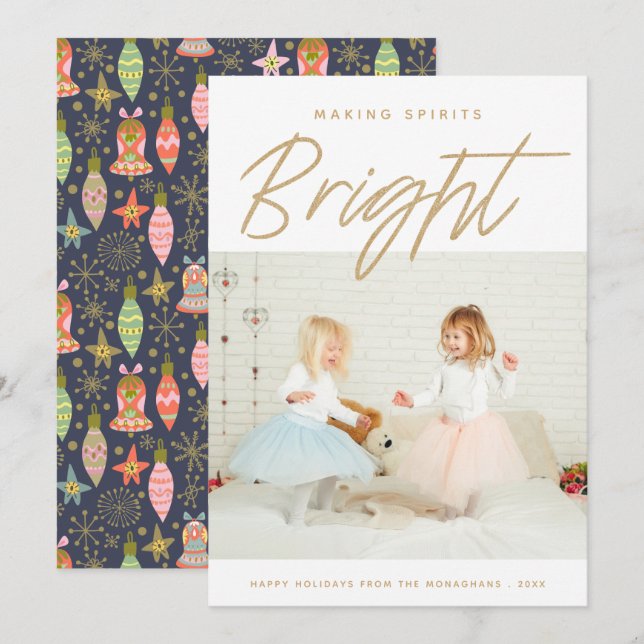 Bright Holiday | Christmas Photo Card (Front/Back)