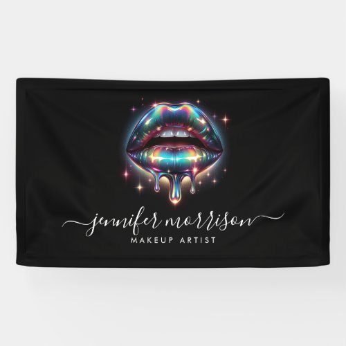 Bright Holographic Lips Makeup Artist Beauty Banner