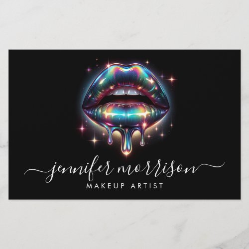 Bright Holographic Lips Makeup Artist Beauty Flyer