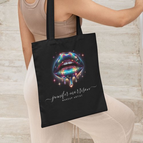 Bright Holographic Lips Makeup Artist Beauty Tote Bag