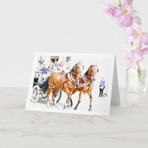 Bright Horse Carriage Portrait Card