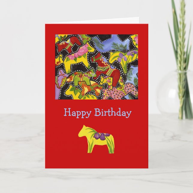 Bright Horses Birthday Card (Front)