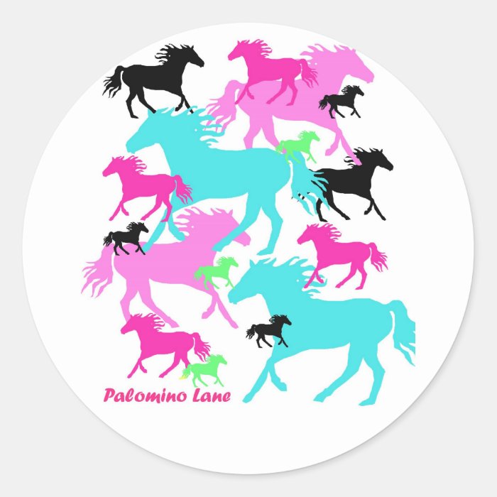 Bright Horses Round Sticker