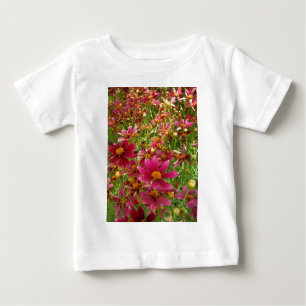 Bright Hot Pink and Yellow Daisy flowers Baby T-Shirt
