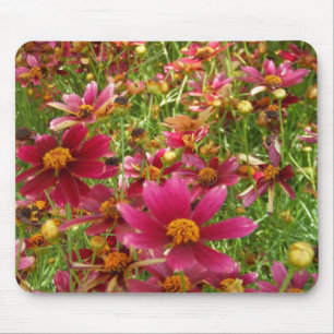 Bright Hot Pink and Yellow Daisy flowers Mouse Pad