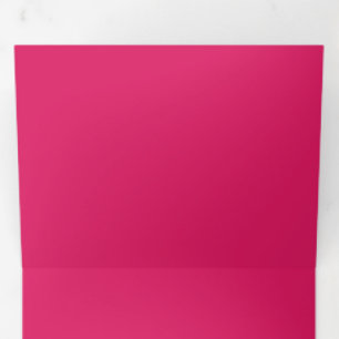 Bright Hot Pink Color Block   Saturated Solid Tri-Fold Invitation