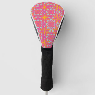 Bright Hot Pink Mosaic Design Golf Head Cover