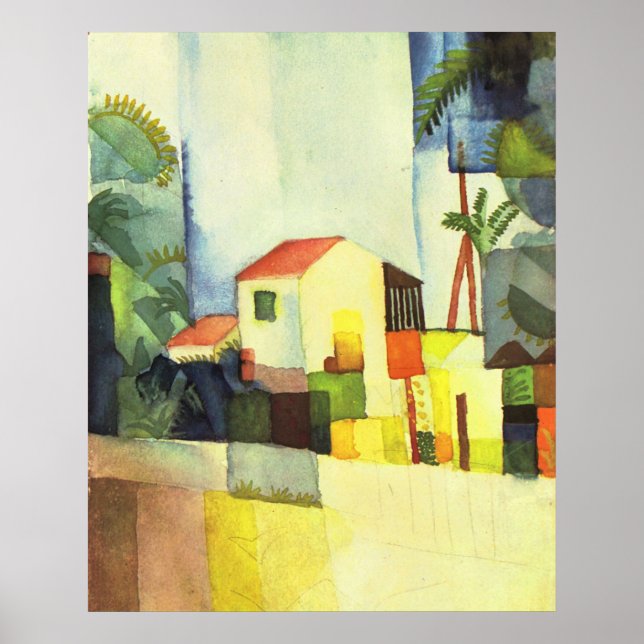 Bright house by August Macke Poster (Front)