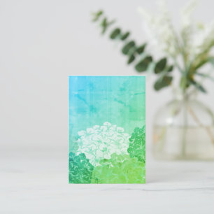 Bright Hydrangea Blooms Flat Note Card