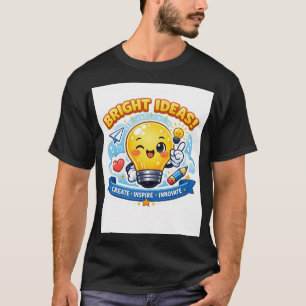 Bright Idea: Cute Playful Sticker Style Light Bulb T-Shirt