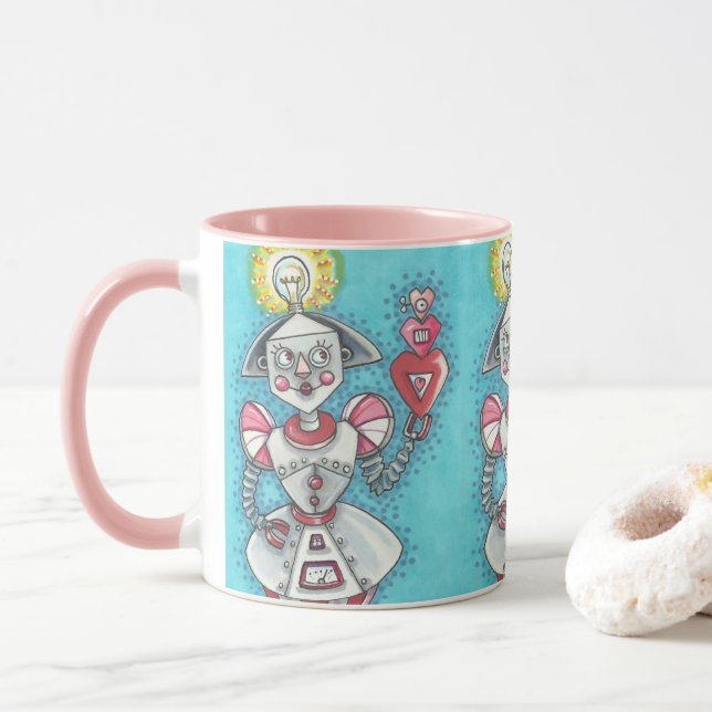 BRIGHT IDEA GIRL ROBOT MUG Repeat (With Donut)