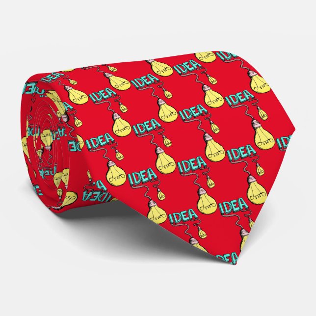 Bright Idea Red Statement Tie (Rolled)