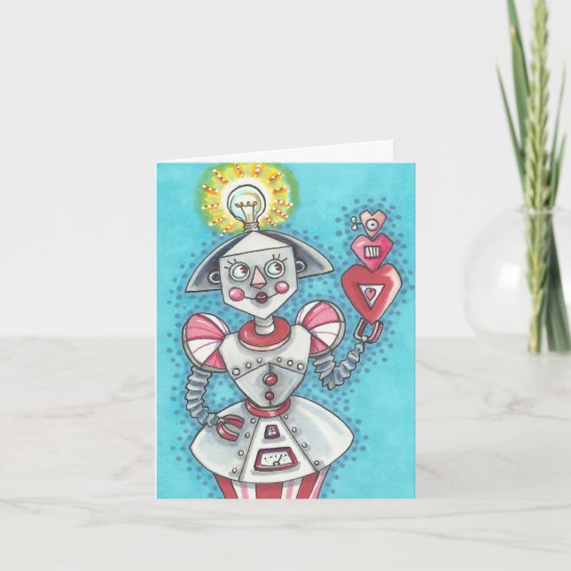 Bright Idea ROBOT VALENTINE NOTE CARD Verse (Front)