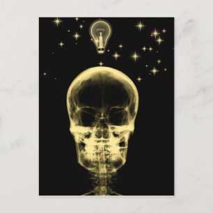 Bright Idea X-Ray Skeleton - Yellow Postcard