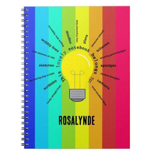 Bright Ideas Rainbow Light Bulb Spiral Notebook