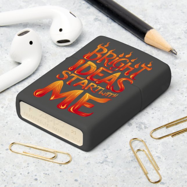 Bright Ideas Start With Me Zippo Lighter (On Table 2)