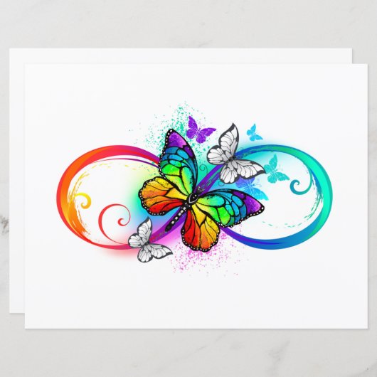 Bright infinity with rainbow butterfly (Front/Back)