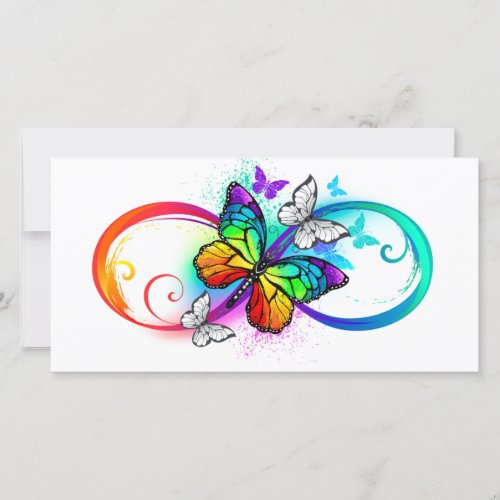 Bright infinity with rainbow butterfly