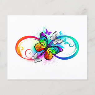 Bright infinity with rainbow butterfly
