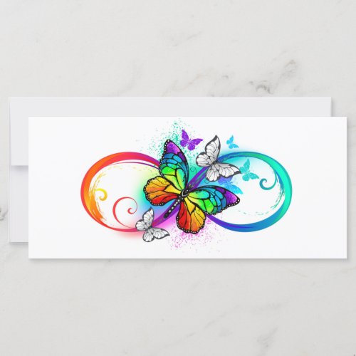 Bright infinity with rainbow butterfly