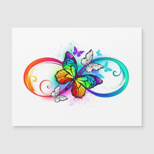 Bright infinity with rainbow butterfly